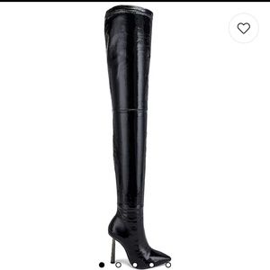 Michael Costello thigh high patent leather boots